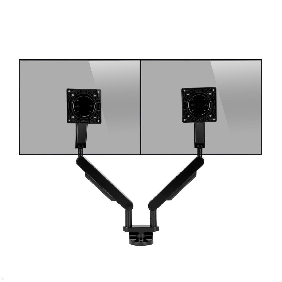 Bachmann ZG2 Dual Monitor Tischhalterung mit Tischklemme, schwarz (BM0013678), 2 Bildschirme