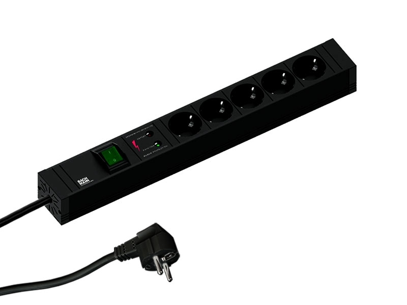 Bachmann CONNECT LINE Schutzkontaktsteckdose 5-fach, 1x Schalter, 1x Überspannungsschutz (420.0022) Bachmann CONNECT LINE Schutzkontaktsteckdose 5-fach, 1x Schalter, 1x Überspannungsschutz (420.0022)