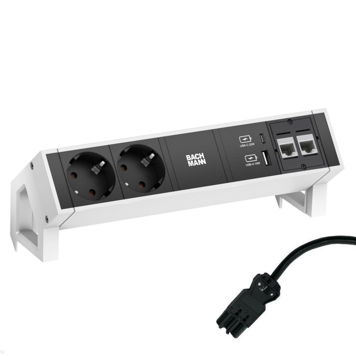 Bachmann DESK 2 - 2x Steckdose mit USB Charger A/C 2x CAT7 (902.9351) Bachmann DESK 2 - 2x Steckdose mit USB Charger A/C 2x CAT7 (902.9351)