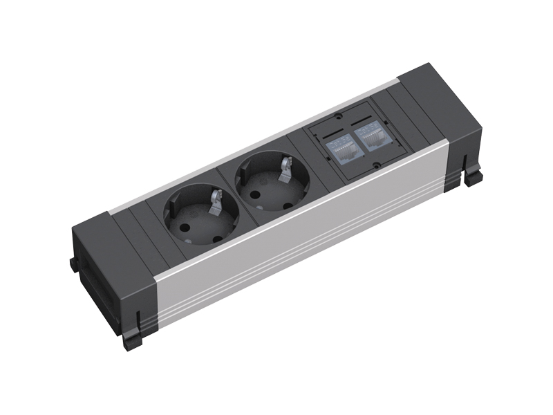 Bachmann Power Frame Steckdoseneinheit 3-fach 2x Steckdose 2x CAT5 (317.101) Bachmann Power Frame Steckdoseneinheit 3-fach 2x Steckdose 2x CAT5 (317.101)